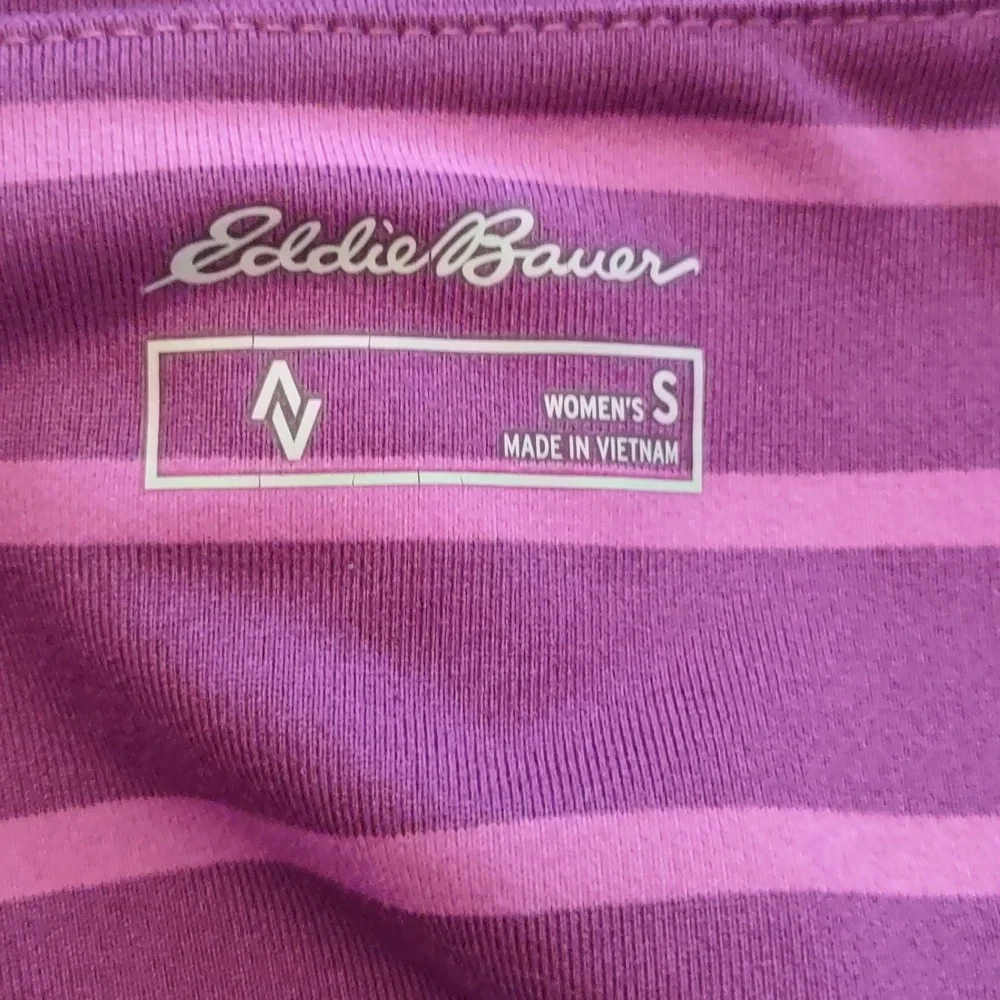 Eddie Bauer Purple Stripped  Sleeveless Dress Size S - Picture 4 of 5